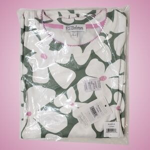 PJ Salvage Pajama Set Floral Large Loden Long Sleeve Shirt/Shorts NWT